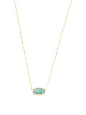 Kendra Scott Elisa Gold Pendant Necklace in Teal Amazonite